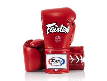 Fairtex BGL6 Pro Leather Laced Competition Gloves red1