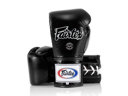 Fairtex BGL6 Pro Leather Laced Competition Gloves black