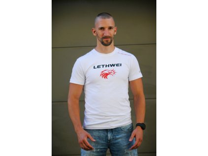 Pánske tričko All for Fighters LETHWEI, slim fit, biele