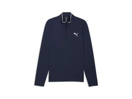 Puma Cloudspun Tech 1/4 Zip Tour Mikina Tmavě Modrá