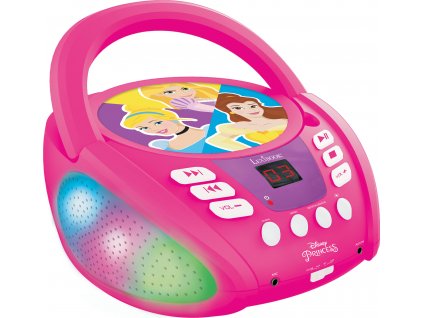 Přenosný Bluetooth CD přehrávač Disney Princess se světelnými efekty