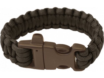 HIGHLANDER Paracord Náramek - trojzubec, píšťalka černý