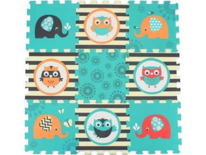 SUN TA TOYS Pěnové puzzle Sovičky a sloni (29x29)