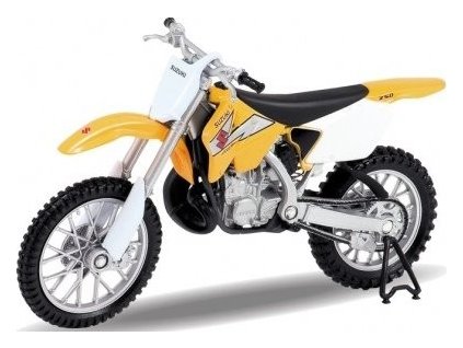 Welly - Motocykl Suzuki RM250 model 1:18 žlutý