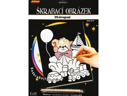 ARTLOVER Škrabací obrázek s překvapením - Medvídek s hračkami
