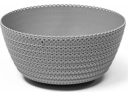 Plastový květináč Bowl Jersey 300 mm, šedý