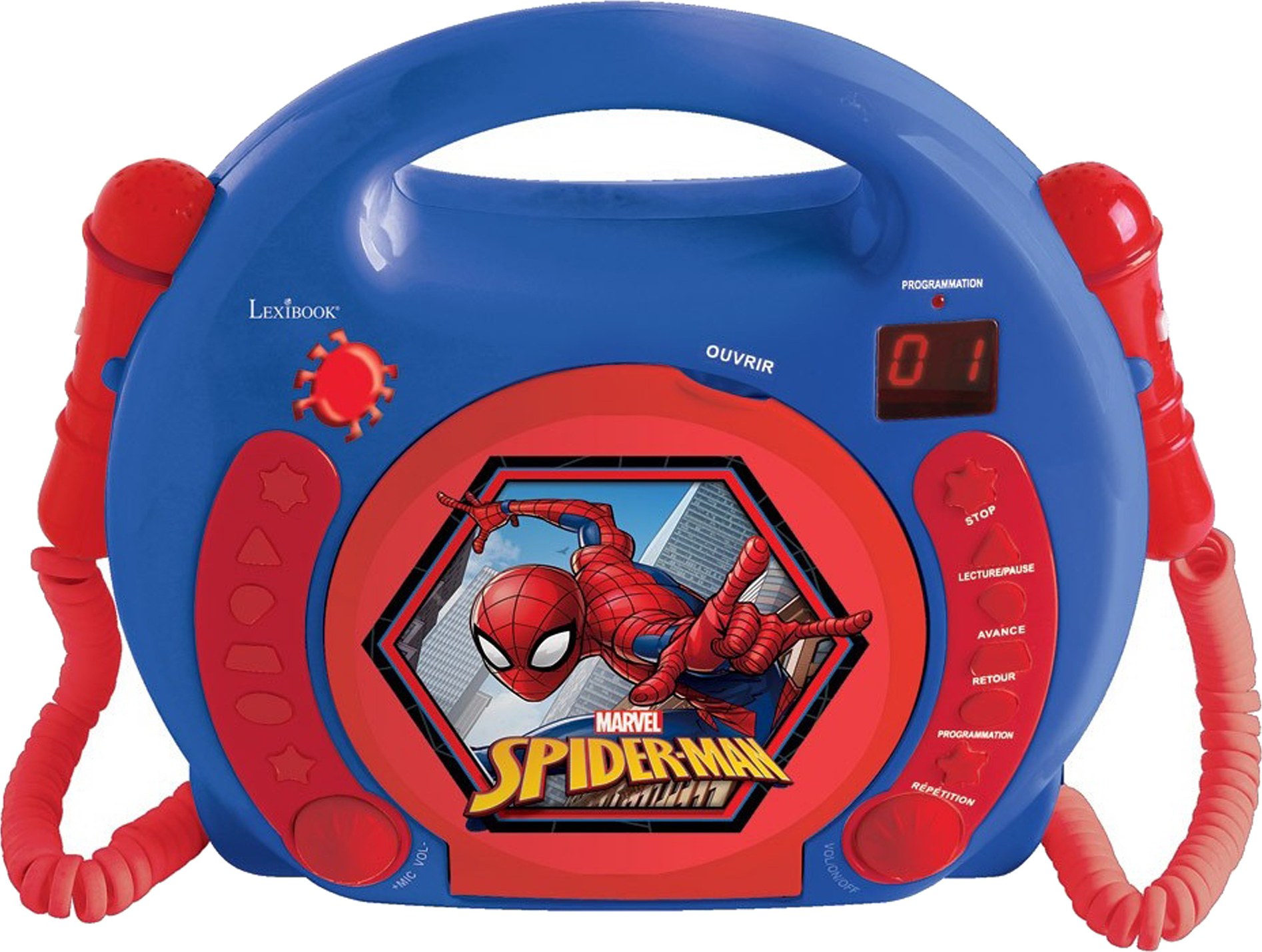 Přenosný CD přehrávač Spider-Man se 2 mikrofony