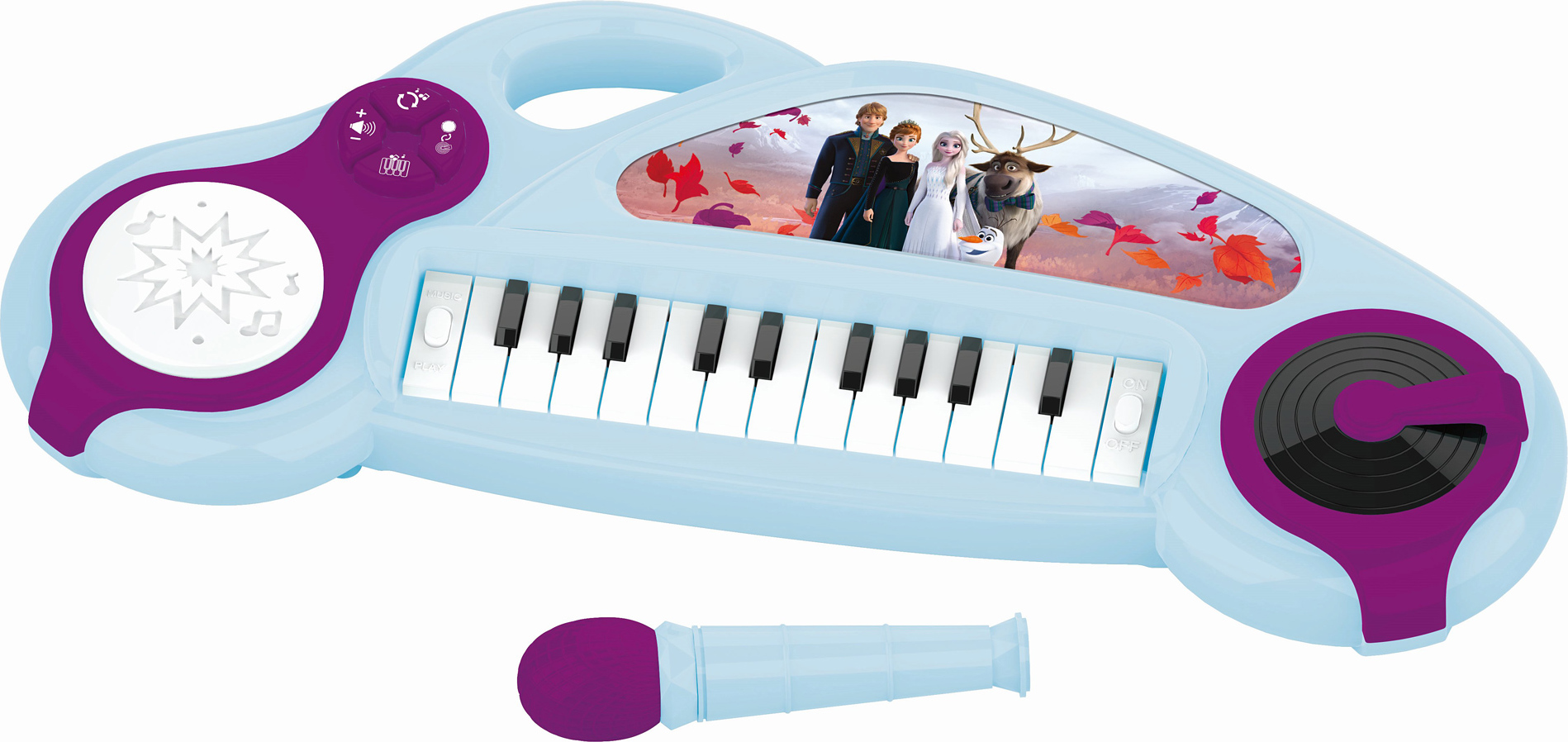 Zábavné elektronické klávesy Disney Frozen s mikrofonem - 22 kláves