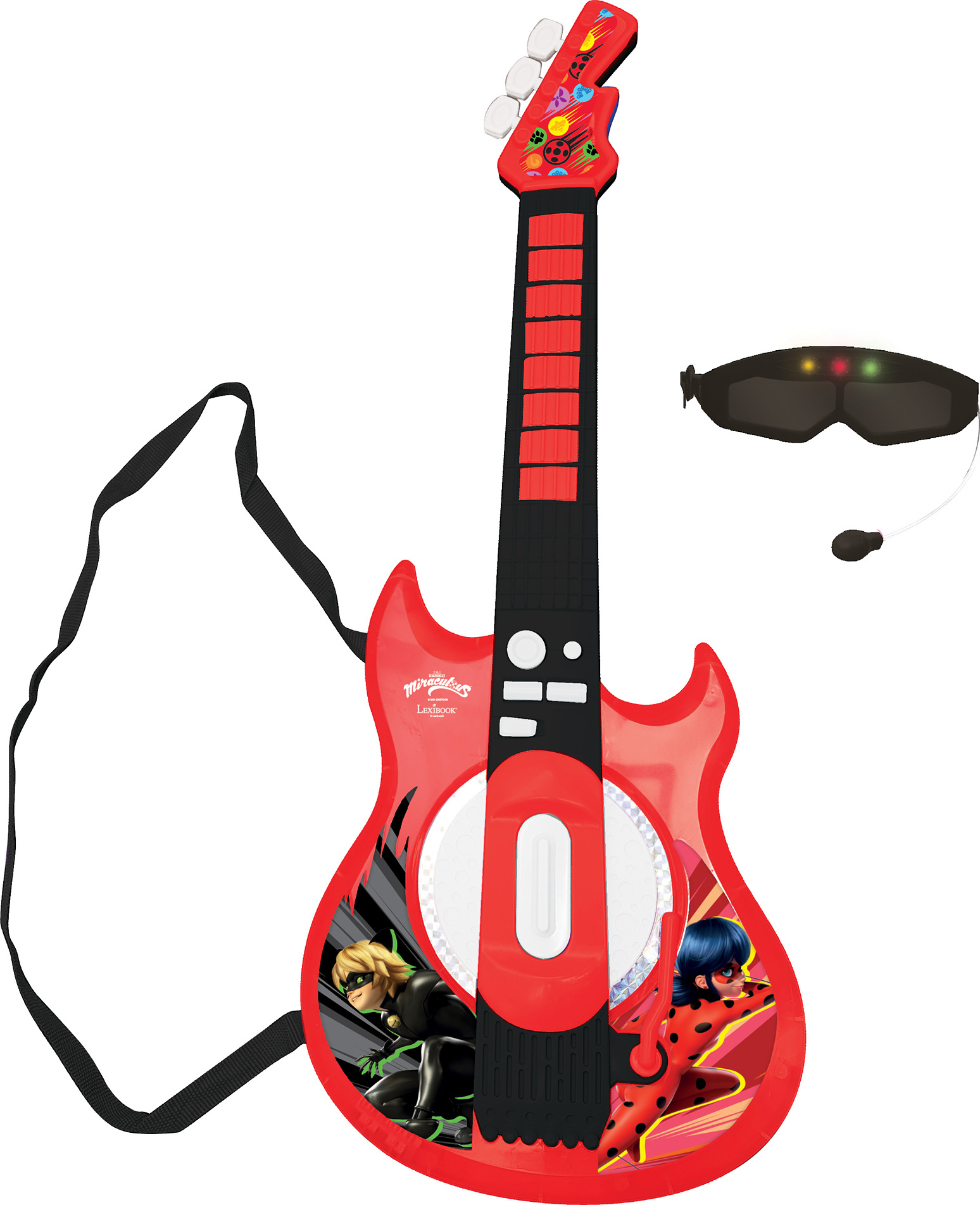 Elektronická kytara Kouzelná Beruška s brýlemi s mikrofonem