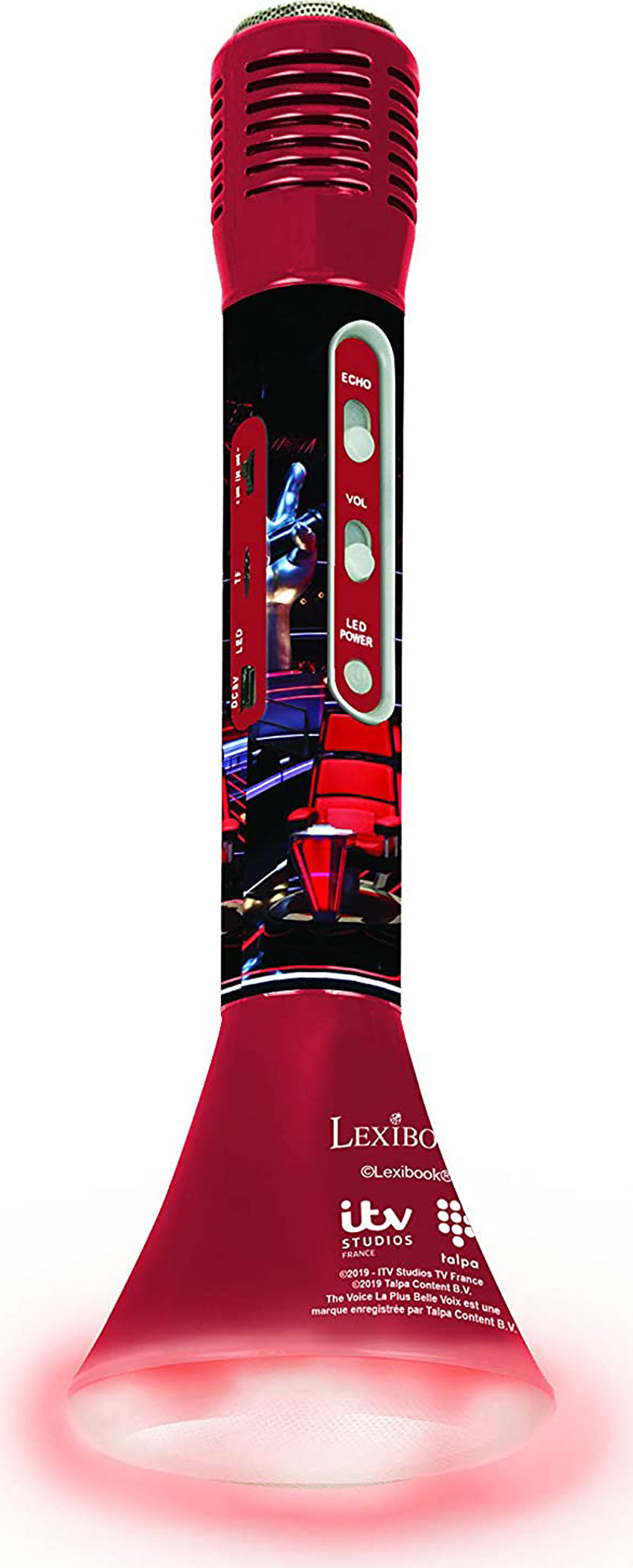 Bezdrátový karaoke mikrofon The Voice s vestavěným reproduktorem a světelnými efekty
