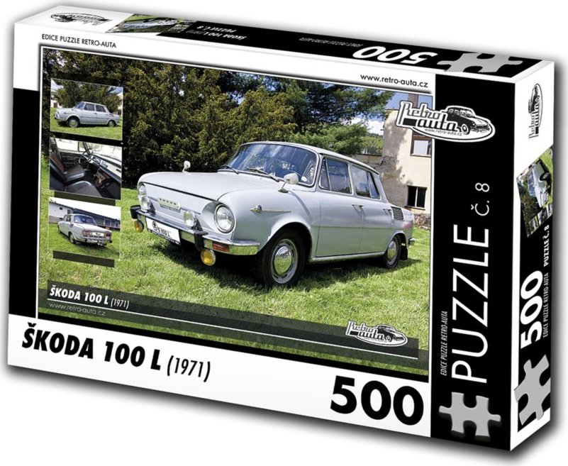 RETRO-AUTA Puzzle č. 8 Škoda 100 L (1971) 500 dílků