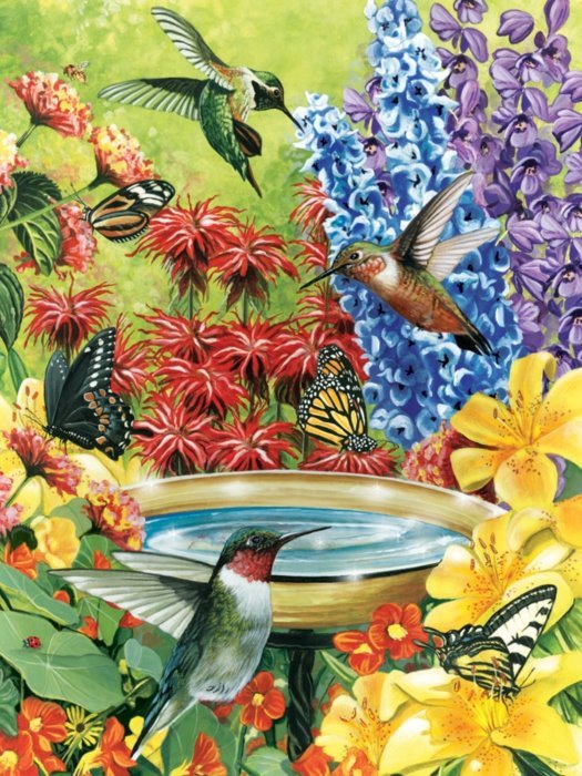COBBLE HILL Puzzle Zahrada kolibříků 500 dílků