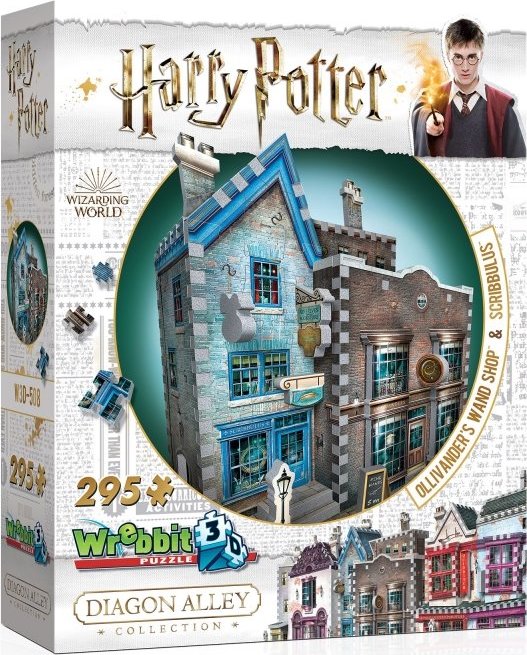 WREBBIT 3D puzzle Harry Potter: Obchod s hůlkami pana Olivandera a Scribbulus 295 dílků