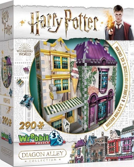 WREBBIT 3D puzzle Harry Potter: Madam Malkinová: Oděvy pro každou příležitost a Zmrzlinářství Florea