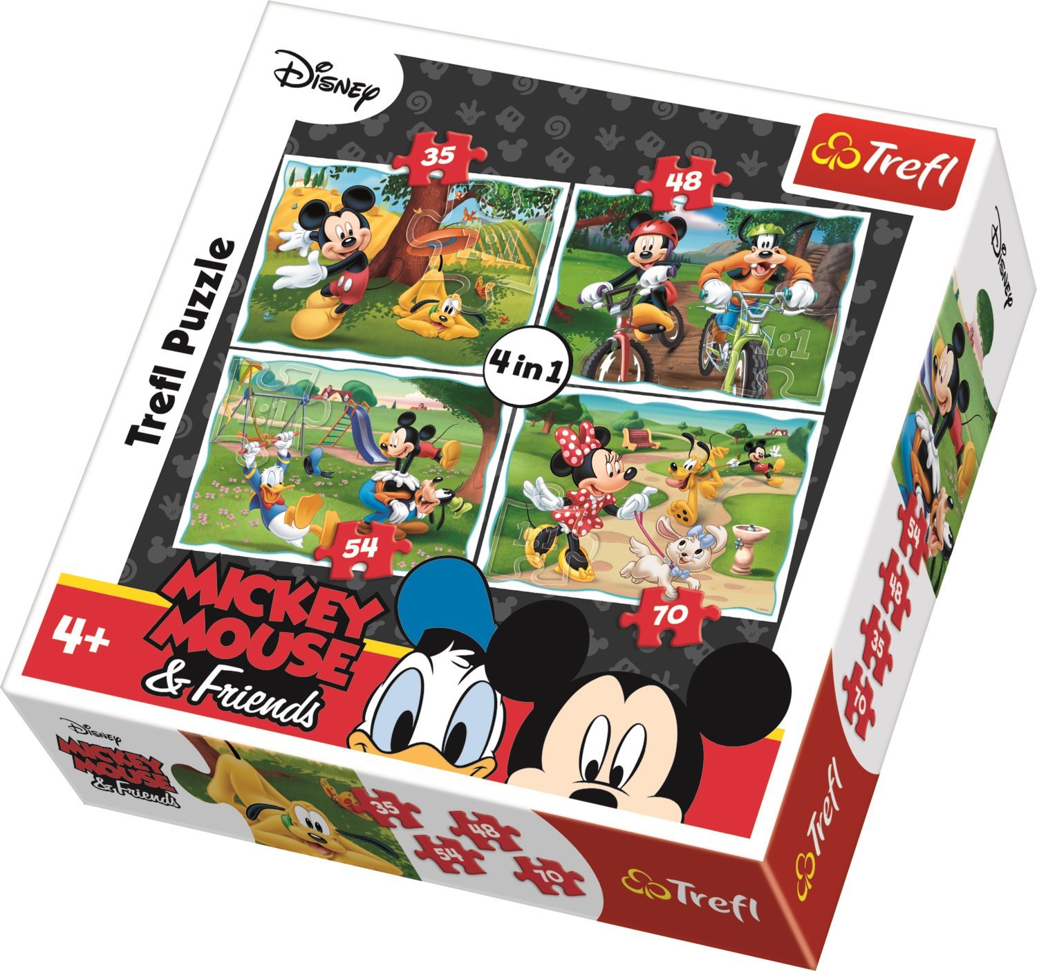 TREFL Puzzle Mickey Mouse a přátelé v parku 4v1 (35,48,54,70 dílků)