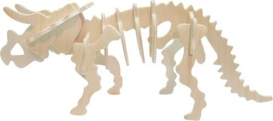 WOODEN TOY , WCK 3D puzzle Triceratops malý
