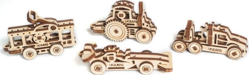 Ugears 3D dřevěné mechanické puzzle U-fidget vozidla