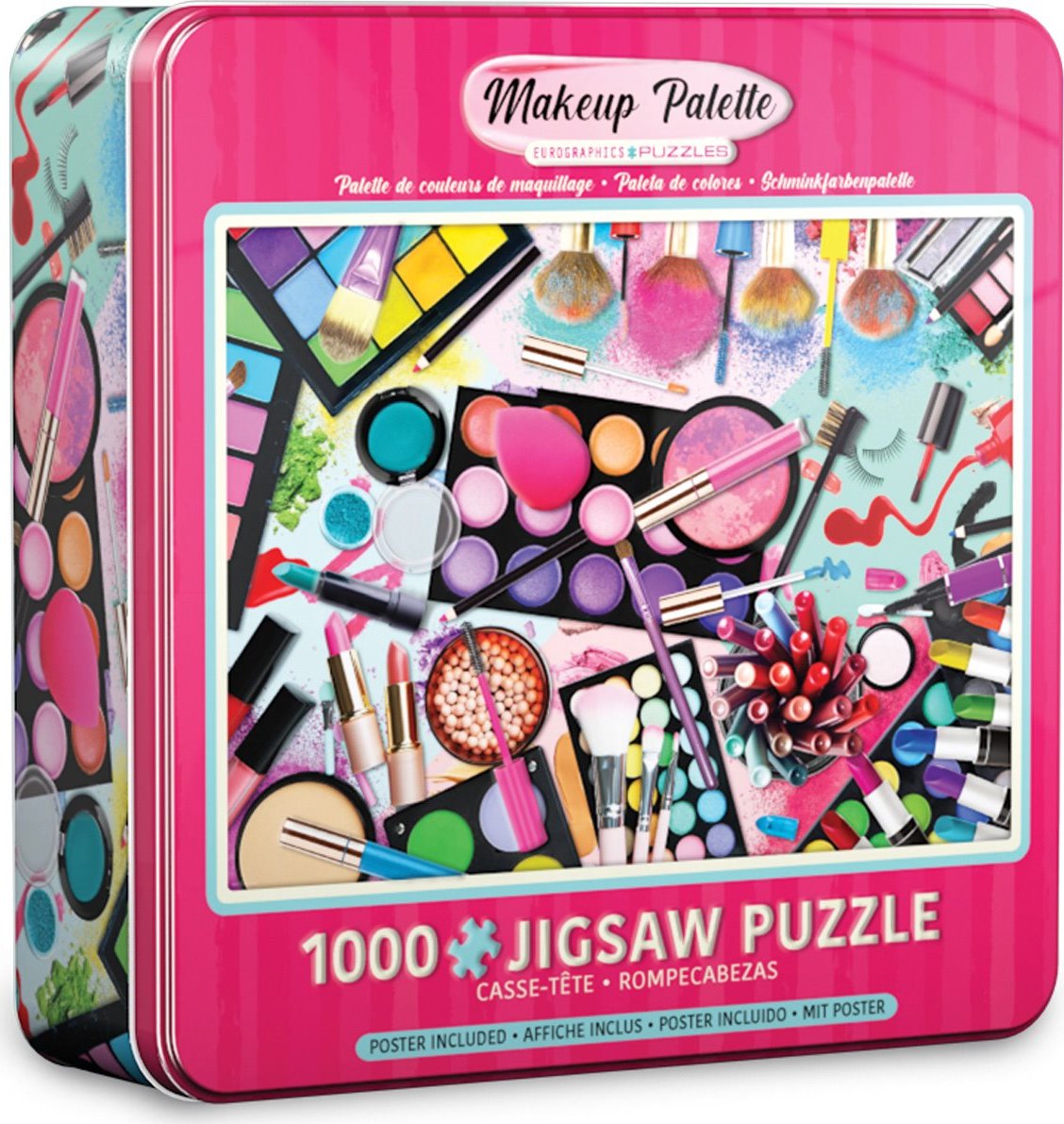 EUROGRAPHICS Puzzle v plechové krabičce Paleta barev: Makeup 1000 dílků