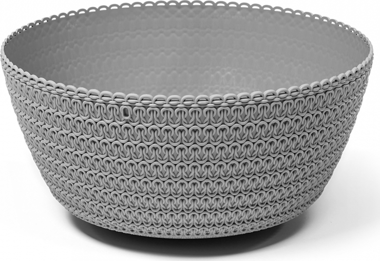 Plastový květináč Bowl Jersey 300 mm, šedý