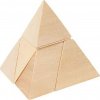 GOKI Dřevěný hlavolam Pyramida v plátěném pytlíku