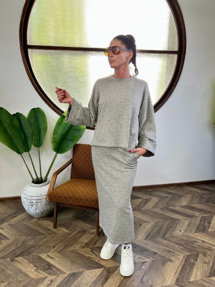Sivá tepláková sukňa GRACE