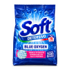 Lesklý modrý obal pracího prášku Soft