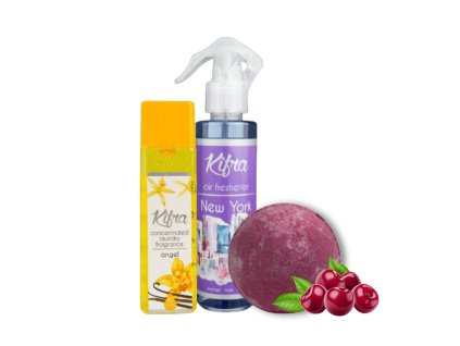 Kifra & Allori Darčekový Voňavý Set – Angel, New York & Cherry bomba do kúpeľa