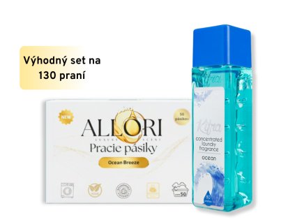 Výhodný prací set Kifra parfum na pranie Ocean + Allori pracie pásiky Ocean