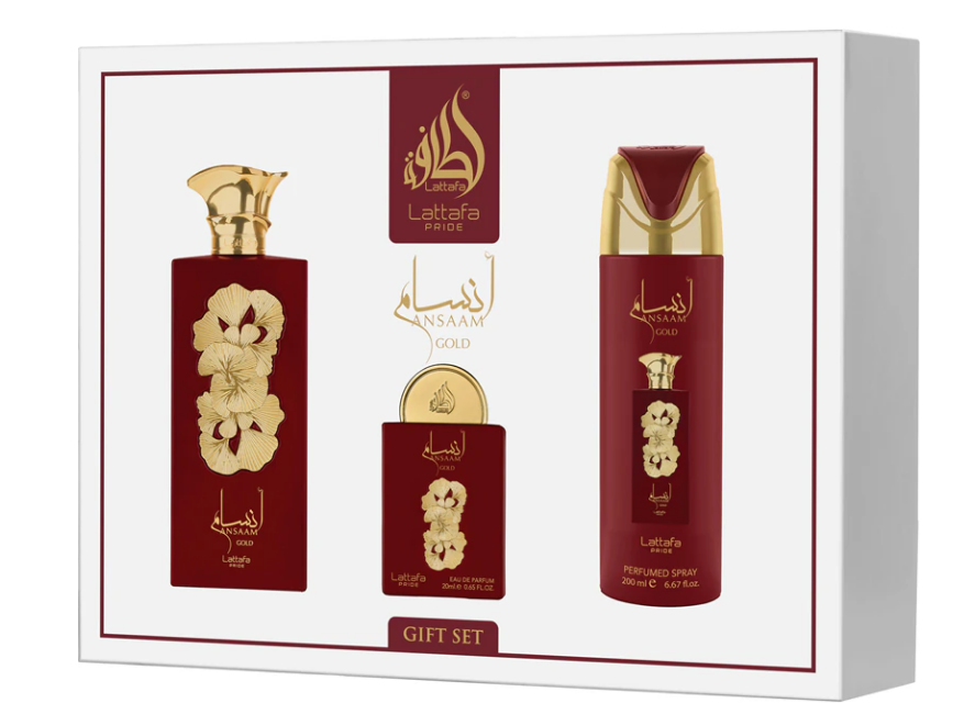 Lattafa Ansaam Pride Gold EDP 100 ml + Ansaam Gold EDP 20 ml + deodorant s parfumáciou 200 ml