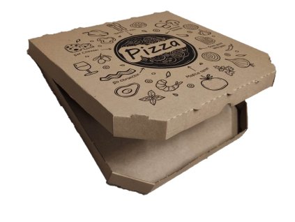 9095 krabica na pizzu z vlnitej lepenky 32x32x3mm hneda s motivom 100ks