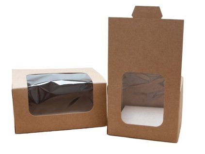 11551 krabicka kraft box s okienkom 132x132x66mm 25ks