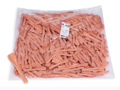 11234 lyzicka na zmrzlinu 9 5cm 1kg znovu pouzitelna reusable peach oranzova