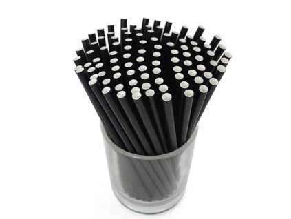 Papiertrinkhalme 8x250mm (100 Stück) (Farbe-2 Papiertrinkhalme braun 25cm Ø 8mm (100Stk))