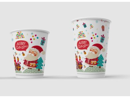 Pappbecher Weihnachten 250-300 ml (Volumen Pappbecher 250ml/8oz O 80mm Christmas SUP MULTI Christmas DW (20Stk))