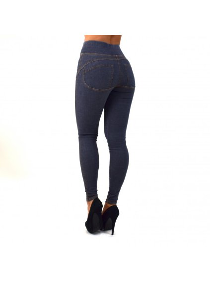 Jeansové legíny double push up sivé XS