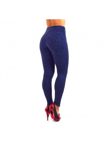 Zateplené legíny double push up modré