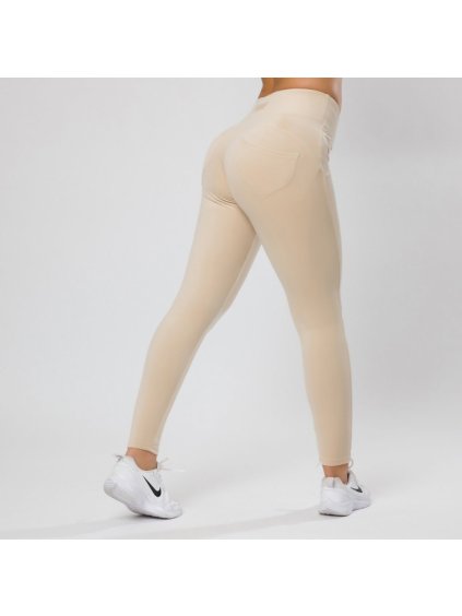 Legíny Push up Beige Velur Yastraby