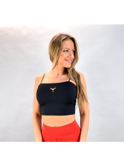 Crop top čierny Yastraby