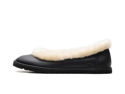 UGG Zora Leather Ballet Flat Black (W) 1