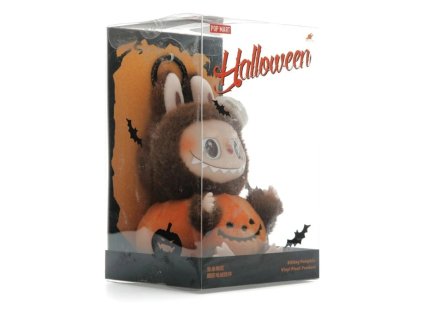 Pop Mart Labubu Happy Halloween Party Series Sitting Pumpkin Vinyl Plush Pendant 1
