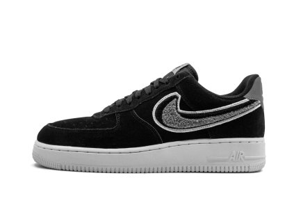 Nike Air Force 1 Low 3D Chenille Swoosh Black Cool Grey 12