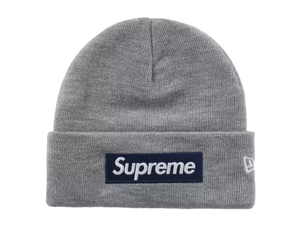 Supreme New Era Box Logo Beanie (FW25) Heather Grey 1