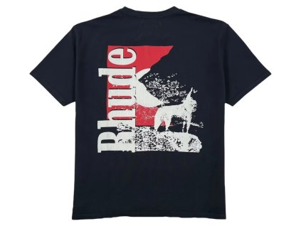 Rhude Moonlight Wolf Pocket Tee BlackWhiteRed 1