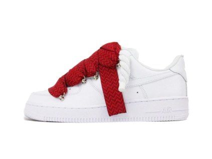 Nike Air Force 1 White Lanvin Rope Laces Red