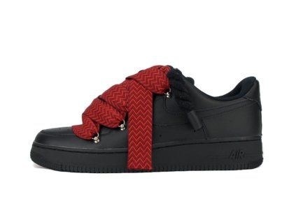 Nike Air Force 1 Black Lanvin Rope Laces Red