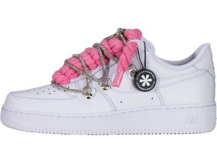 Double Rope Laces Pink Silver 1