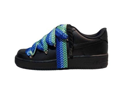 Nike Air Force 1 Black Lanvin Rope Laces Blue