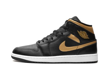 Jordan 1 Mid Black Metallic Gold 1