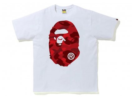 BAPE Color Camo Big Ape Head T Shirt SS20 White Red (1)