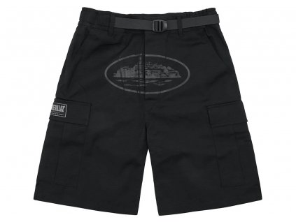 Corteiz Alcatraz Cargo Shorts Triple Black